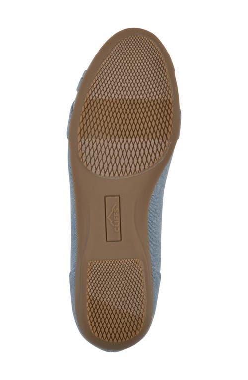 Cliffs By White Mountain Calming Buckle Strap Flat In Denim Blue Fabric