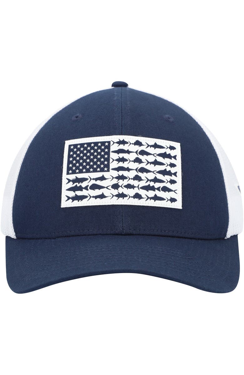 Columbia Men's Columbia Navy/White Dallas Cowboys Mesh Fish Flag Flex Hat, Alternate, color, Navy