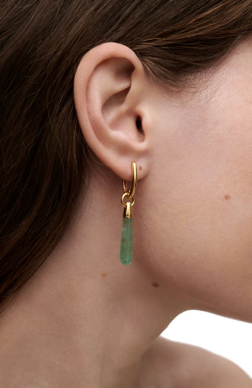 Pdpaola Large Jupiter Single Hoop In Green Aventurine