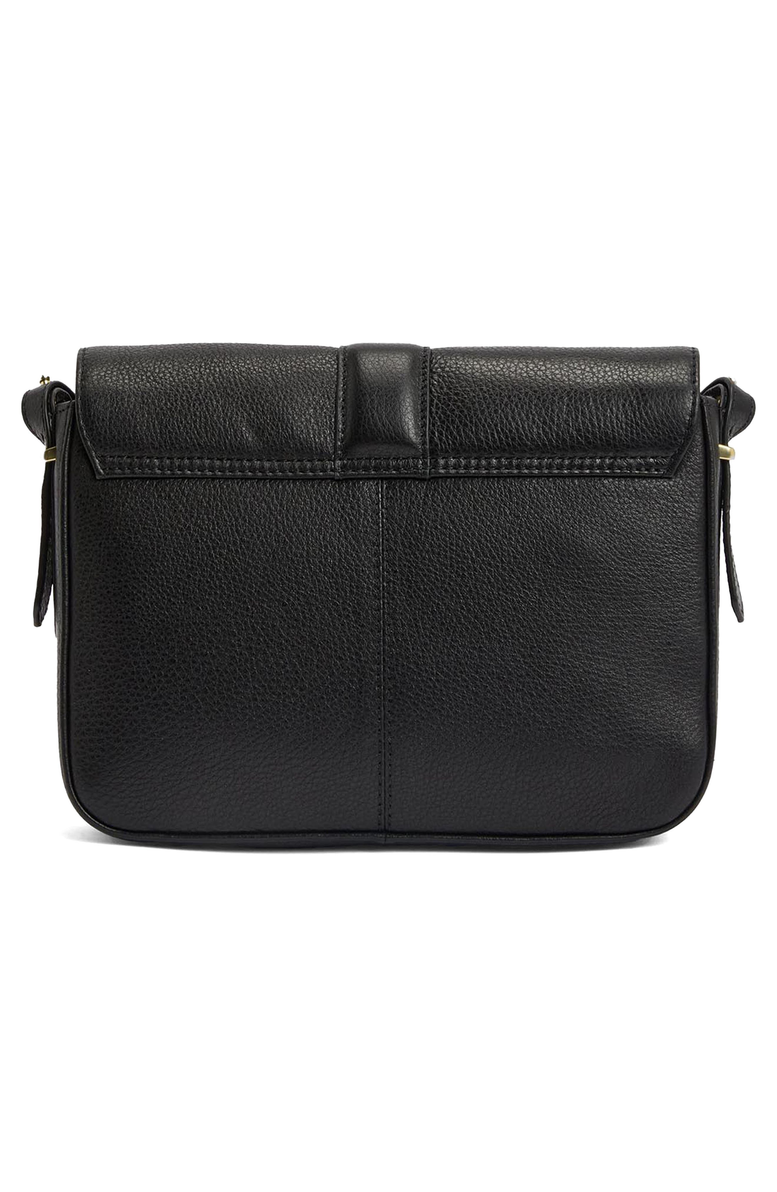 Barbour Rosa Leather Crossbody Bag, Alternate, color, Black