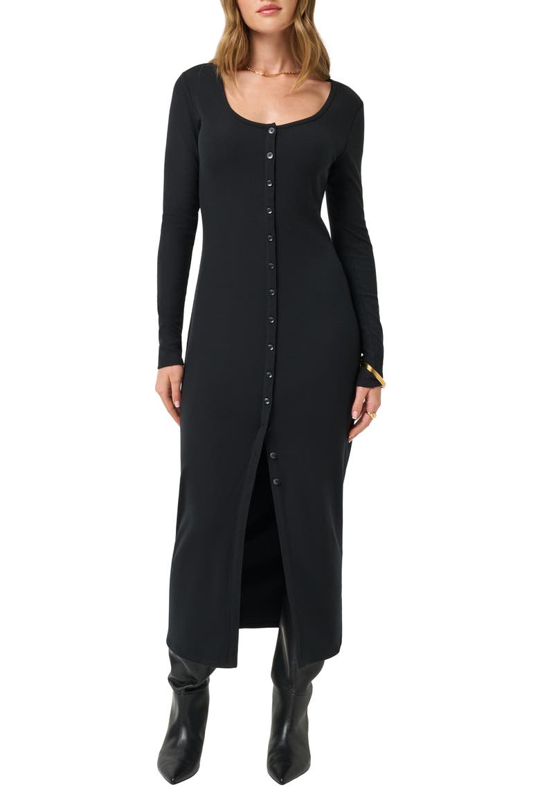 Cloud Rib Uptown Maxi Dress, Main, color, BLACK
