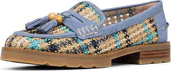 Lenny Woven Raffia Tassel Loafer