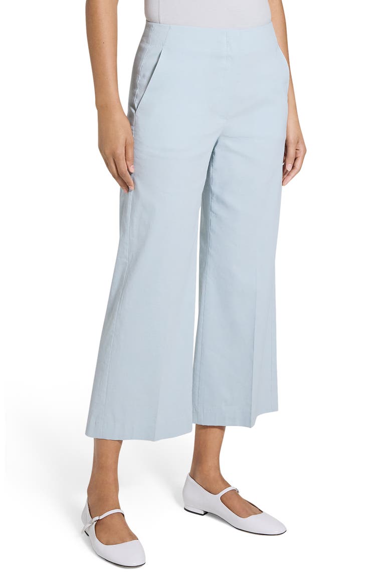 Clean Terena Crop Wide Leg Linen Blend Pants, Alternate, color, PEARL BLUE