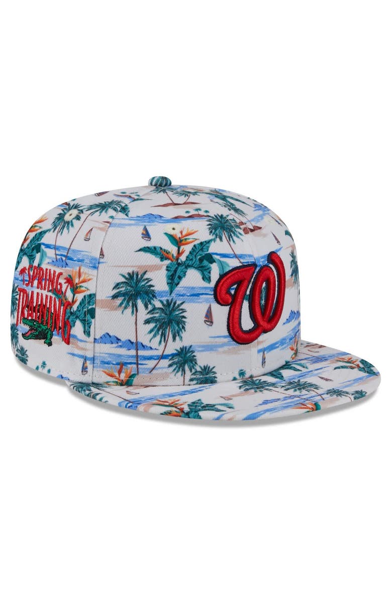 New Era Men's New Era  White Washington Nationals 2025 Spring Training 9FIFTY Snapback Hat, Alternate, color, 