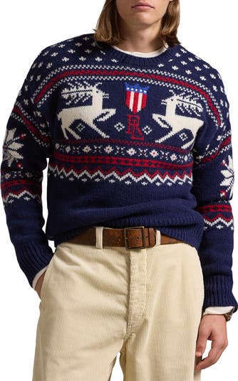 Ralph lauren reindeer sweater hotsell