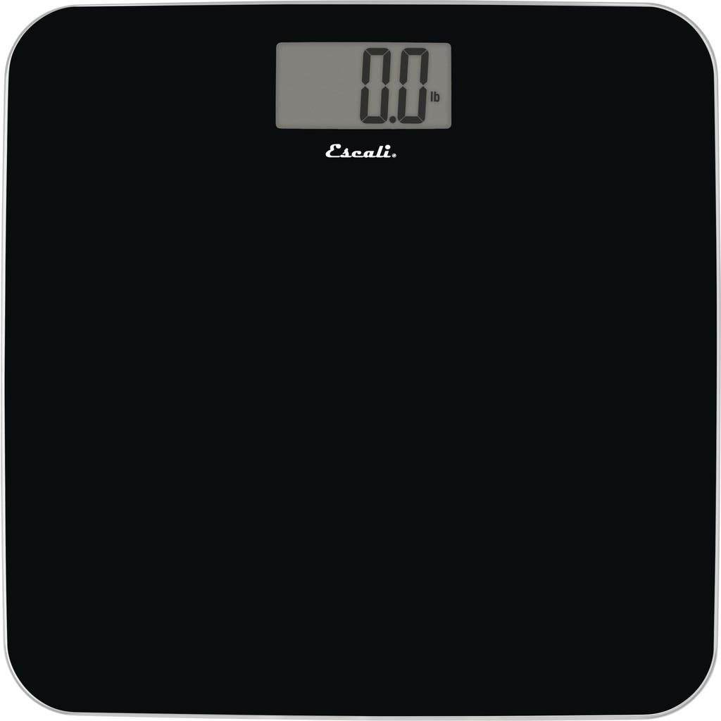 Escali Slim Glass Bathroom Scale In Black