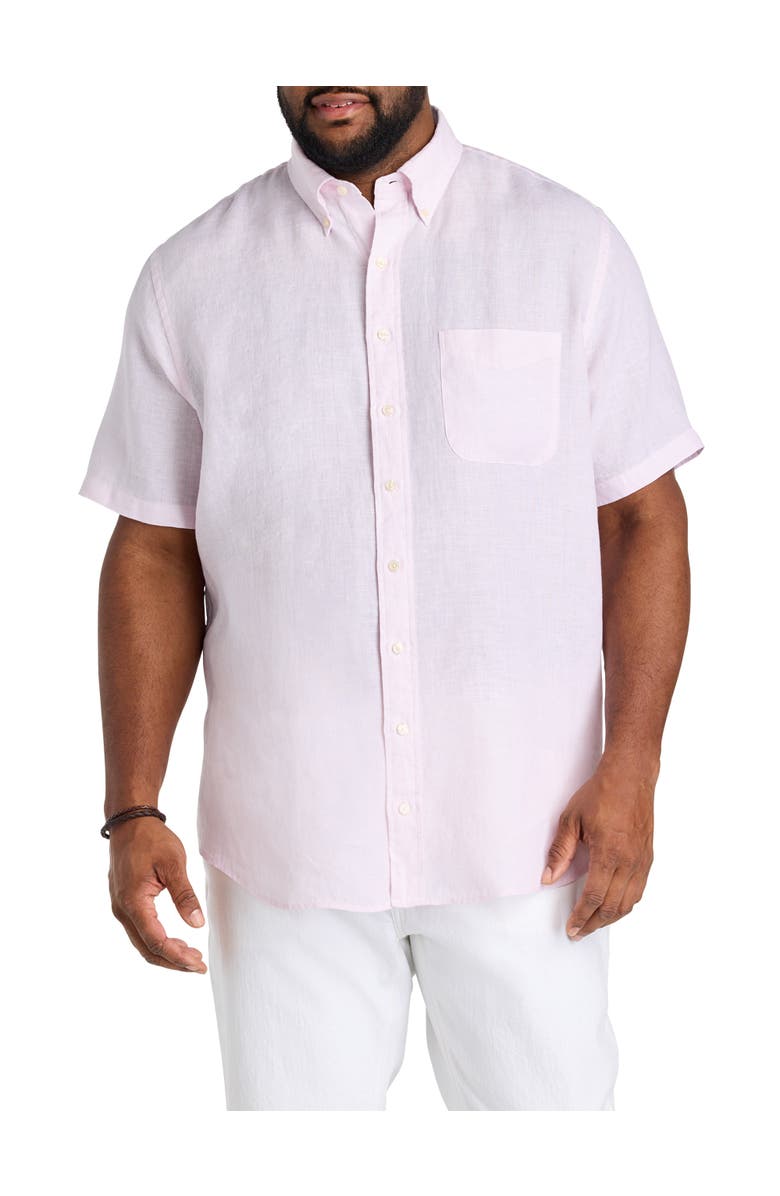 Brooks Brothers Big & Tall Solid Linen Sport Shirt, Main, color, Pink Solid