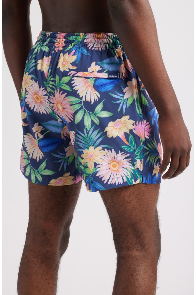 The Big Bloomers Floral 5.5-Inch Swim Trunks, Alternate, color, NAVY