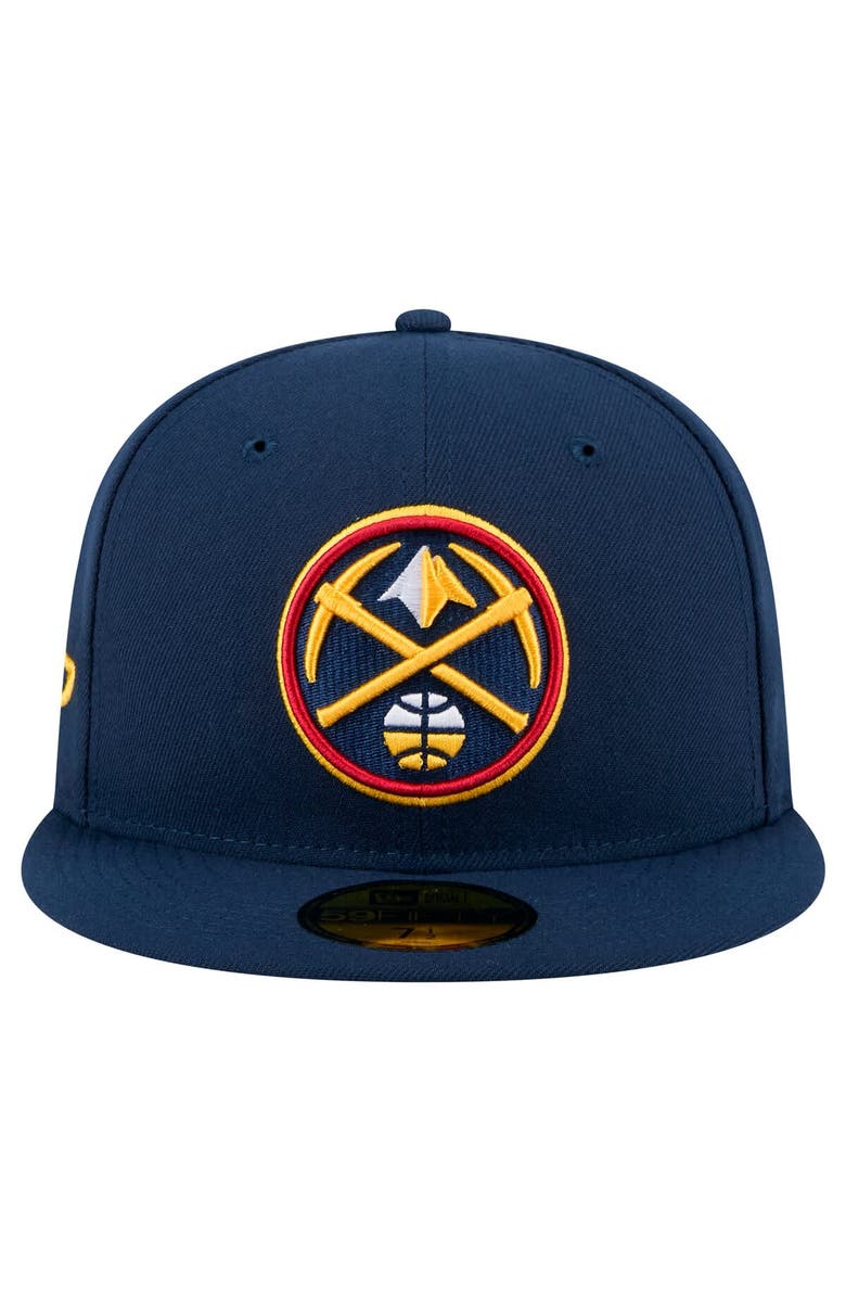 New Era Men's New Era Navy Denver Nuggets Throwback Pennant 59FIFTY Fitted Hat, Alternate, color, 