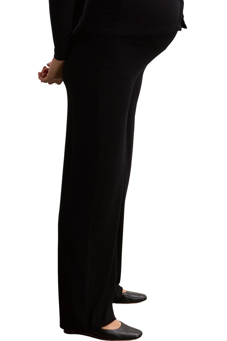 The Softest Rib Over Under Relaxed Pant, Alternate, color, Black