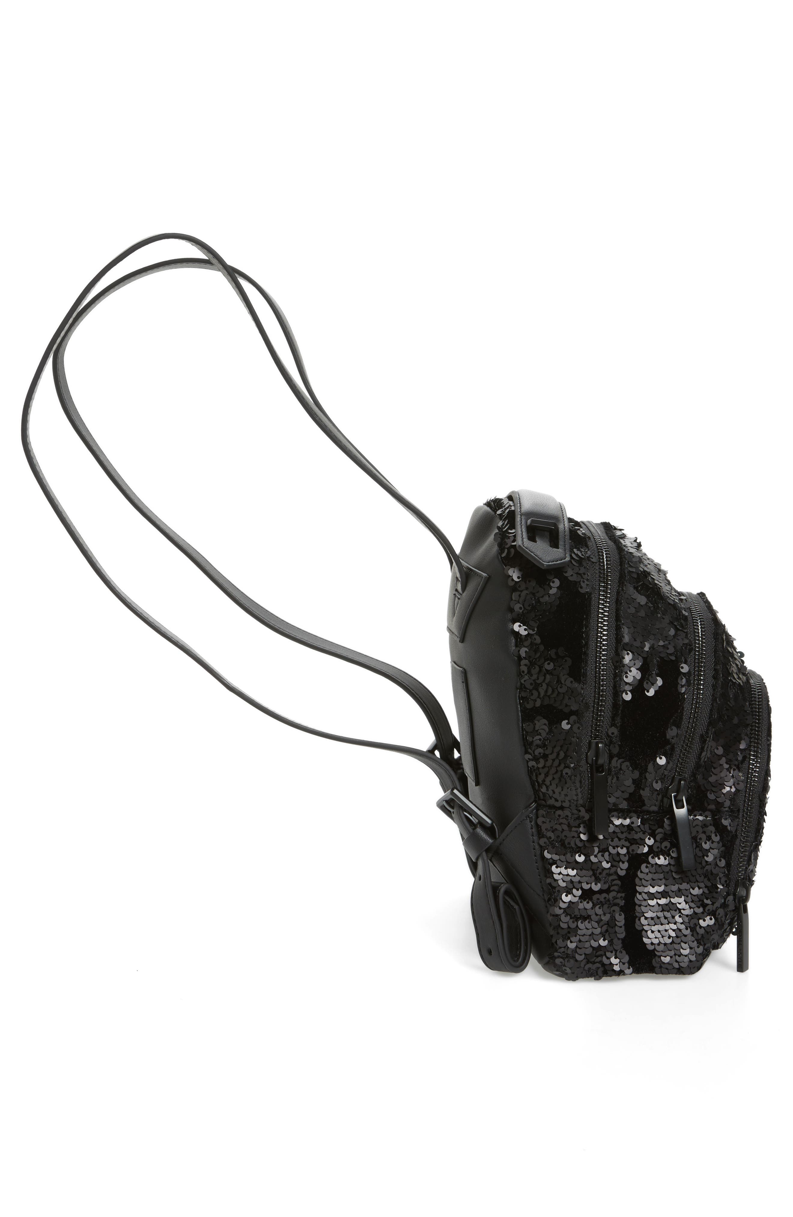 KENDALL + KYLIE Mini Sloane Velvet & Sequin Backpack, Alternate, color, 