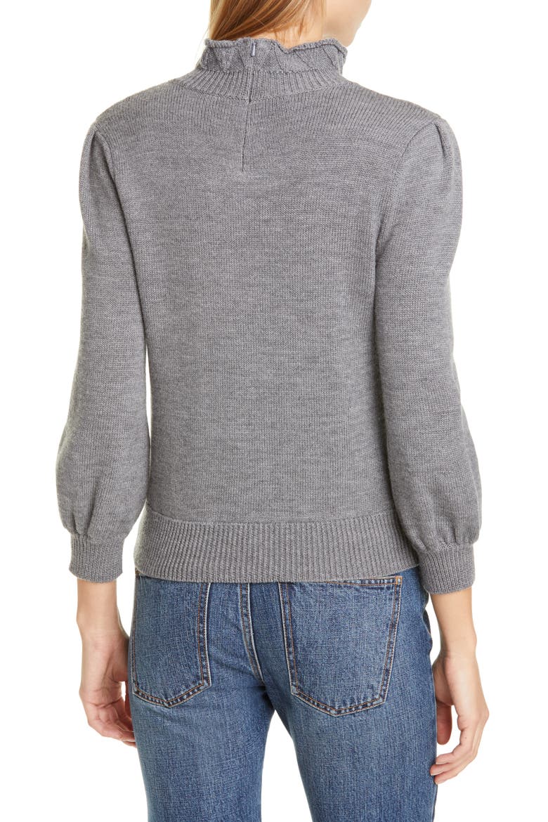 Essentials High Collar Wool Sweater, Alternate, color, GREY
