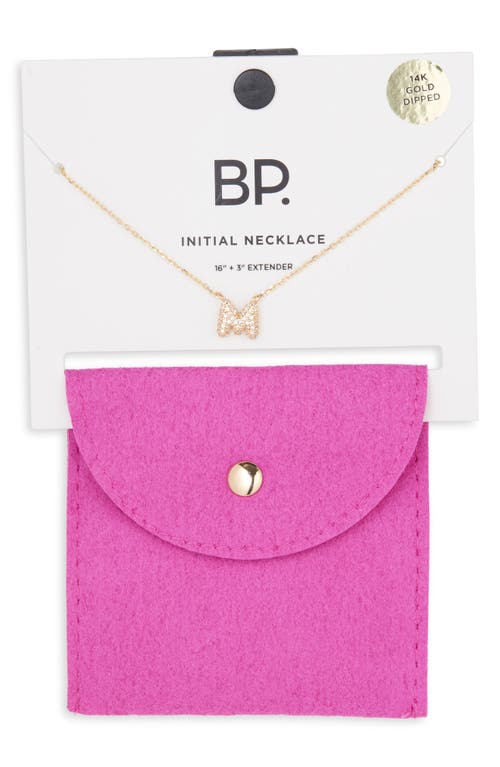 Bp. Pavé Crystal Initial Necklace In Gold