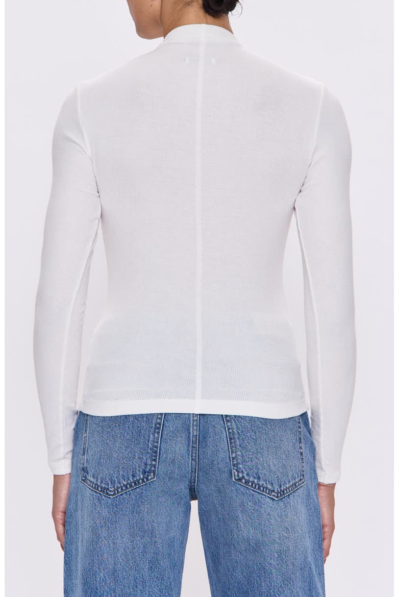 Dara Mock Neck Rib Top, Alternate, color, ECRU