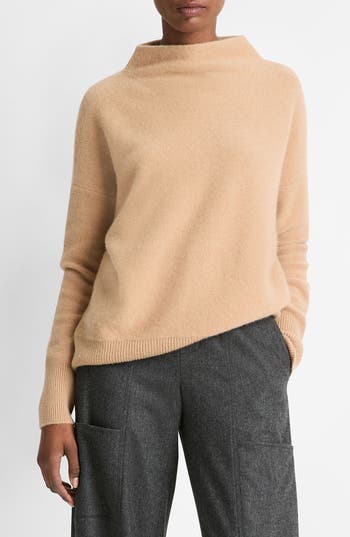 Vince Boiled Cashmere Funnel Neck Pullover