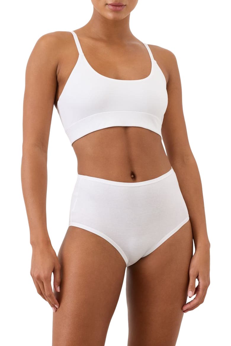 Everyday Modern Scoop Bralette Made With Organic Cotton, Alternate, color, White