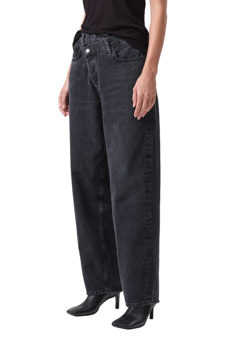 AGOLDE Crisscross High Waist Organic Cotton Straight Leg Jeans, Alternate, color, Shambles