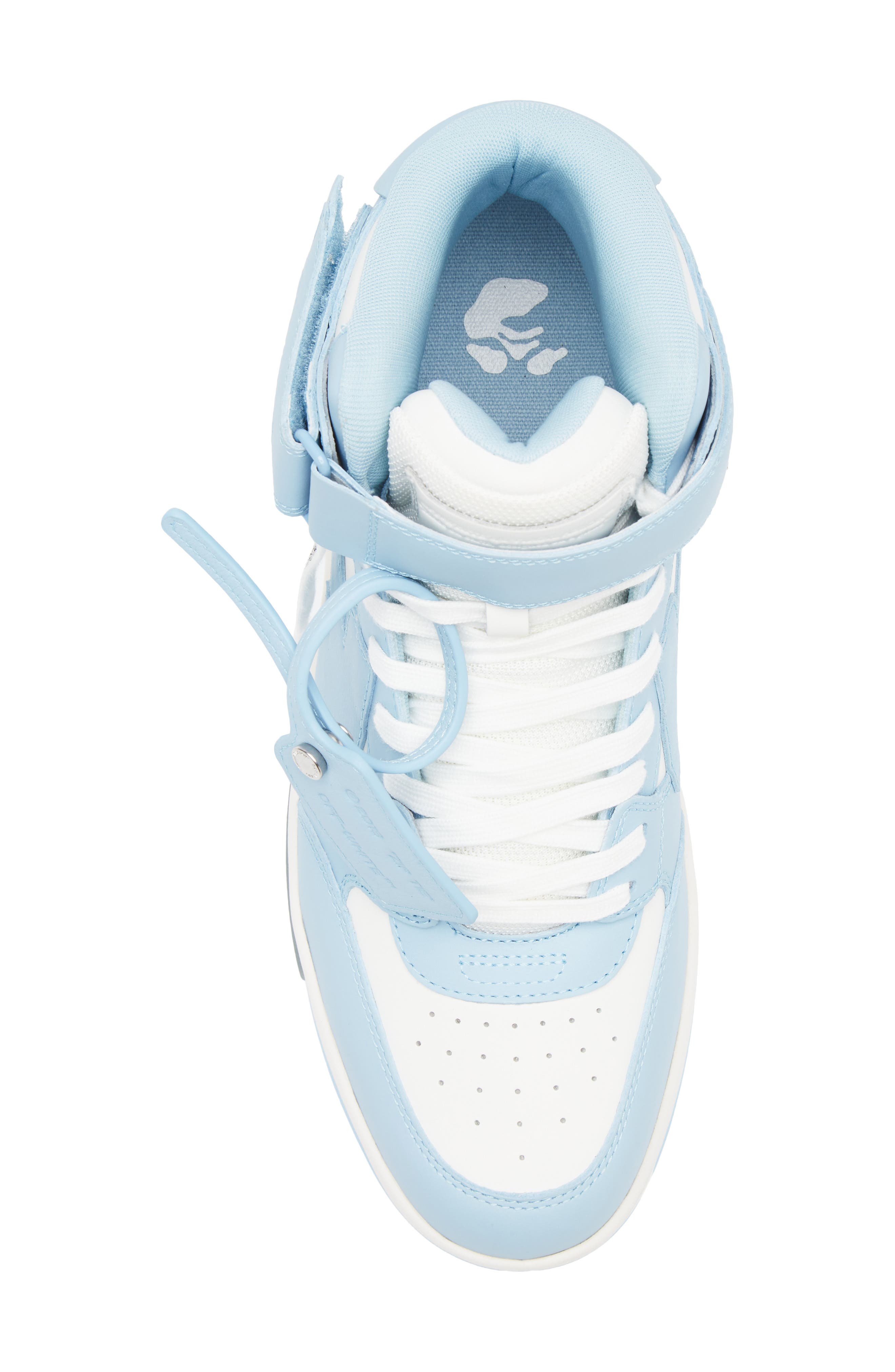 Off-White Out Of Office Mid Leather Sneaker, Alternate, color, White And Blue