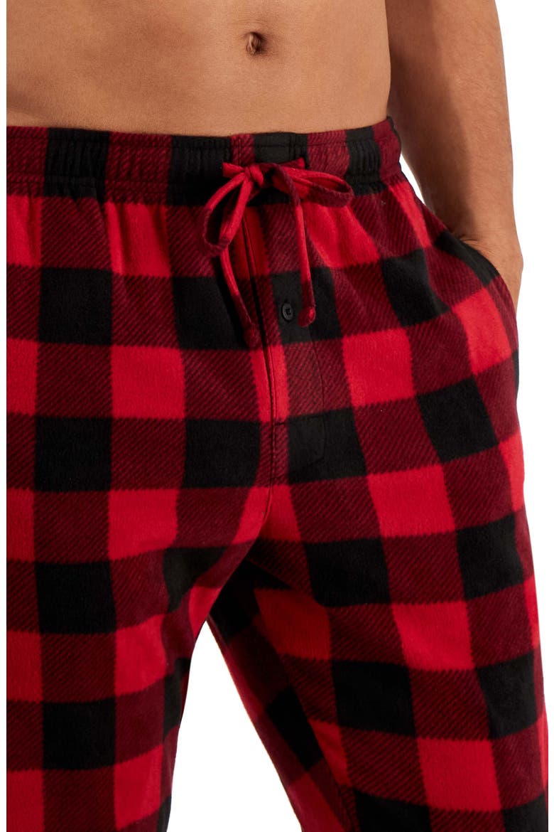 Fleece Sleep Pants, Alternate, color, RED BUFFALO
