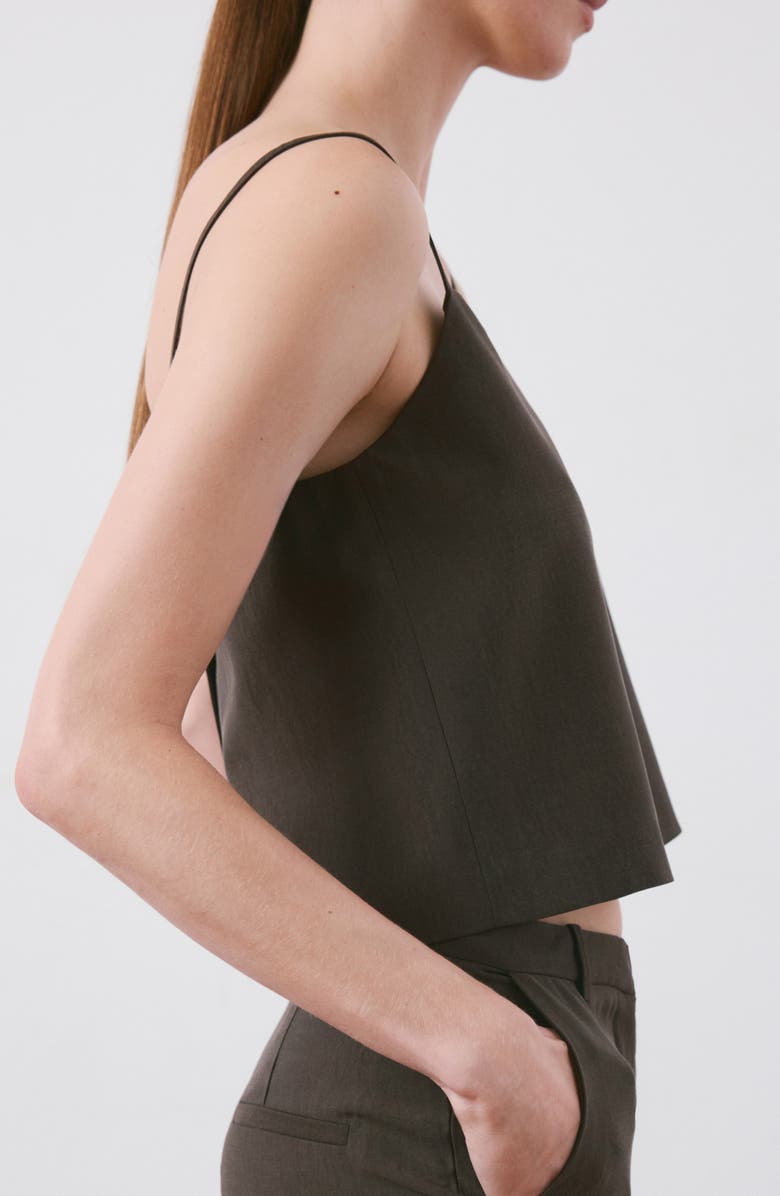 MANGO Sleeveless Crop Top, Alternate, color, Chocolate