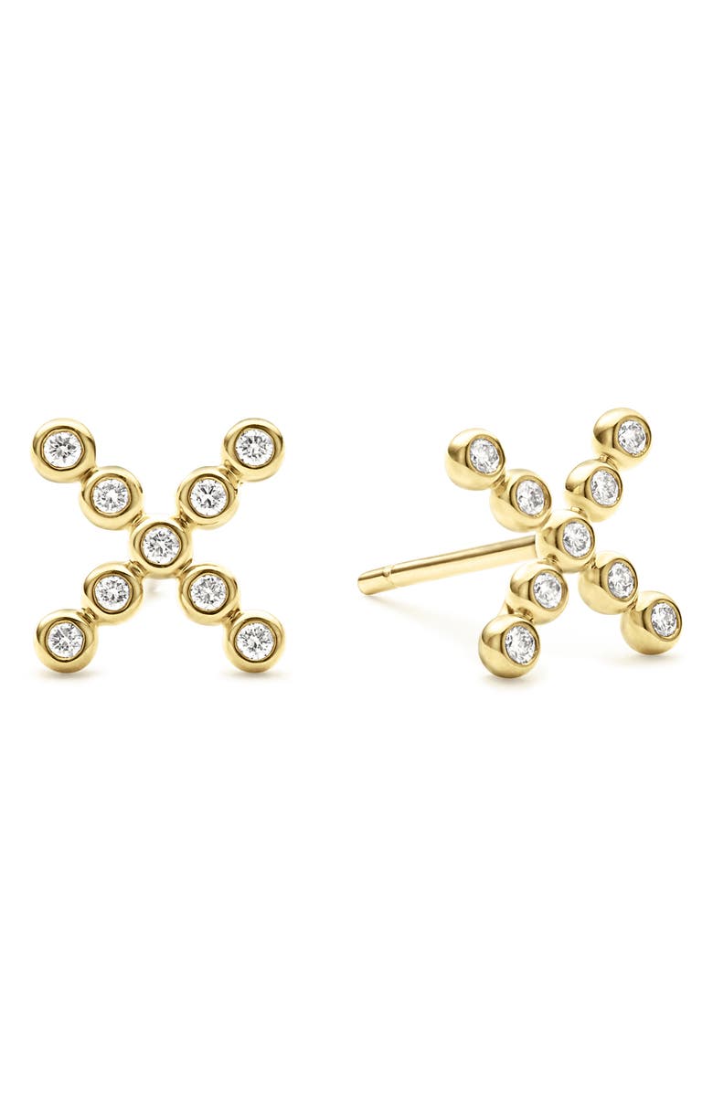 LAGOS KSL Diamond X Stud Earrings, Alternate, color, Gold Diamond