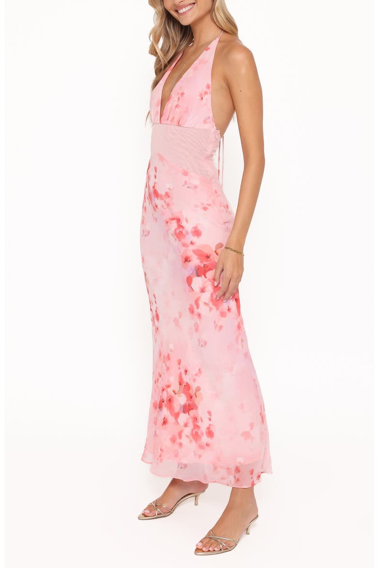 Gwyneth Halter Neck Maxi Dress, Alternate, color, PINK FLORAL