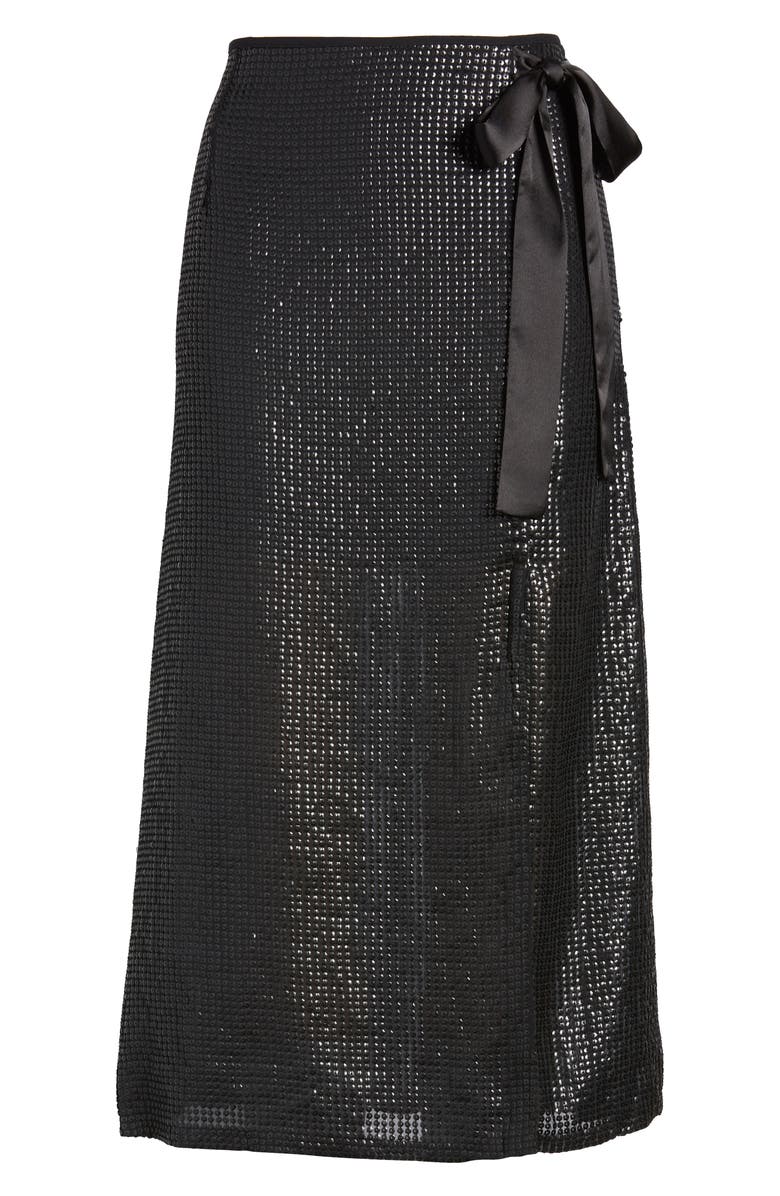 Something Navy Wrap Sequin Midi Skirt, Alternate, color, 