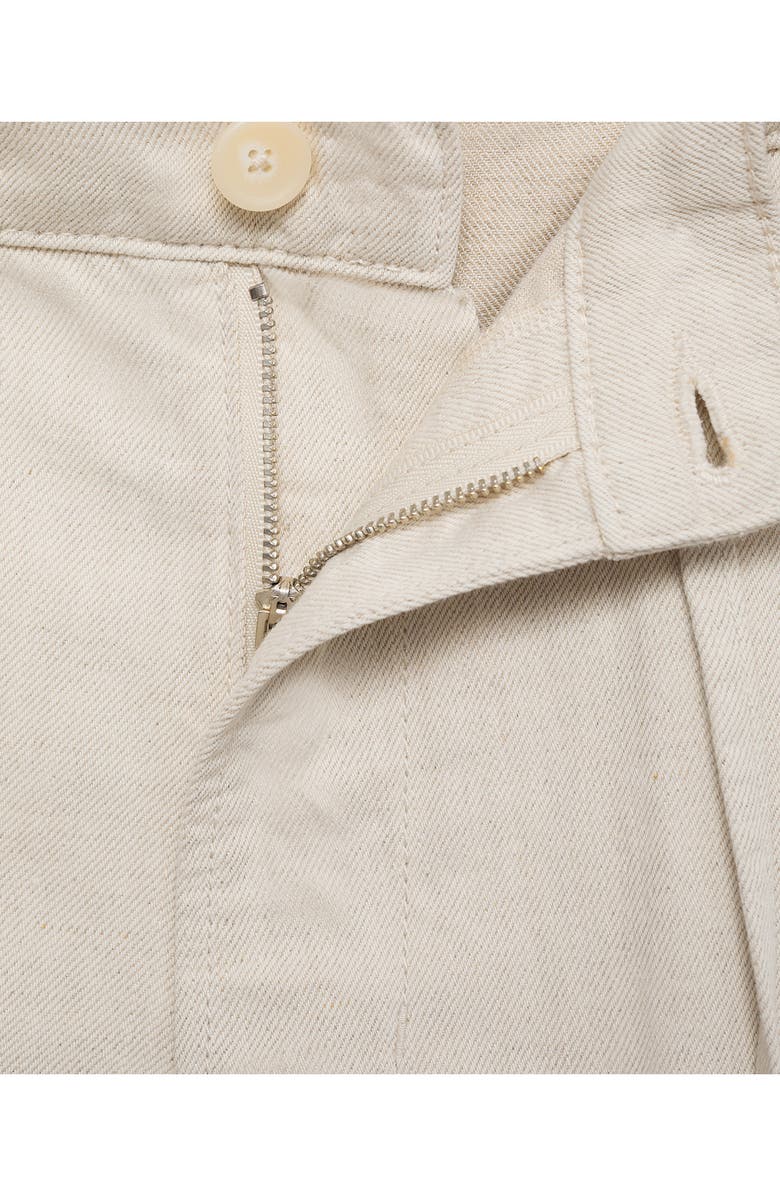 MANGO Drawstring Cotton & Linen Bermuda Shorts, Alternate, color, Ecru