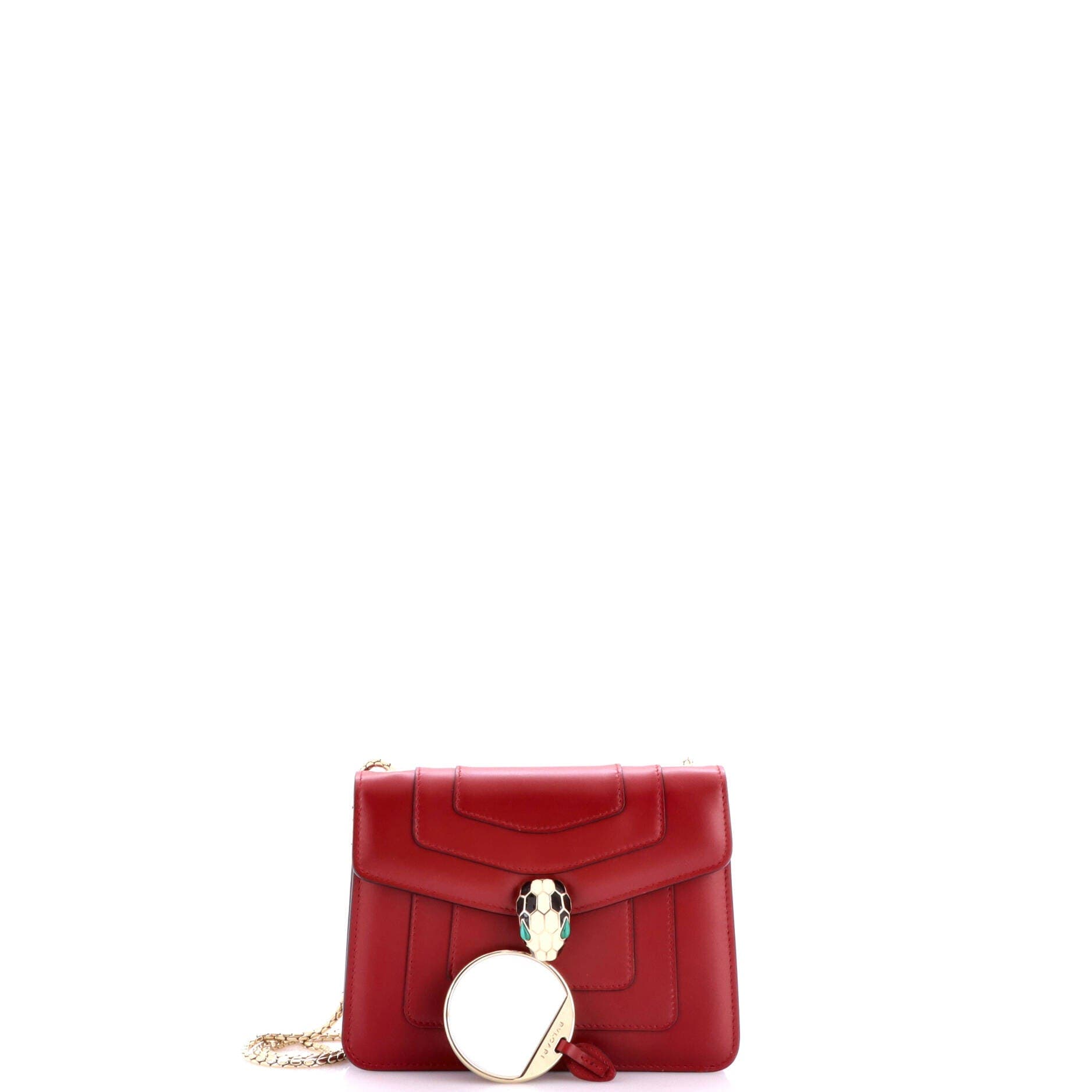 Serpenti Forever Square Shoulder Bag Leather Small, Alternate, color, Red
