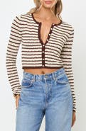 LSPACE Rosalie Striped Pointelle Cardigan