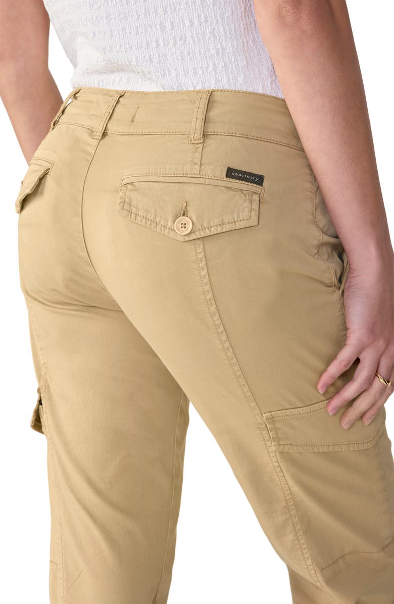 Sanctuary Rebel Crop Stretch Cotton Cargo Pants, Alternate, color, True Khaki