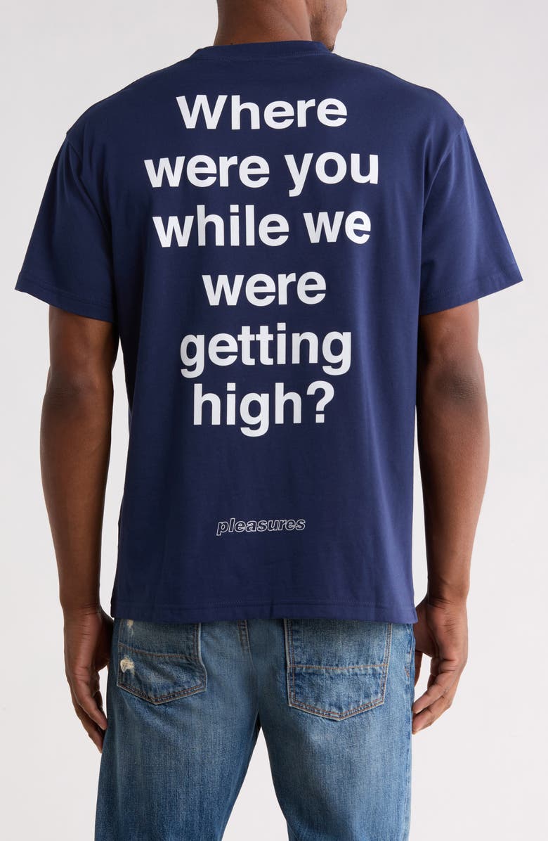 PLEASURES Question Mark Graphic T-Shirt, Alternate, color, Navy