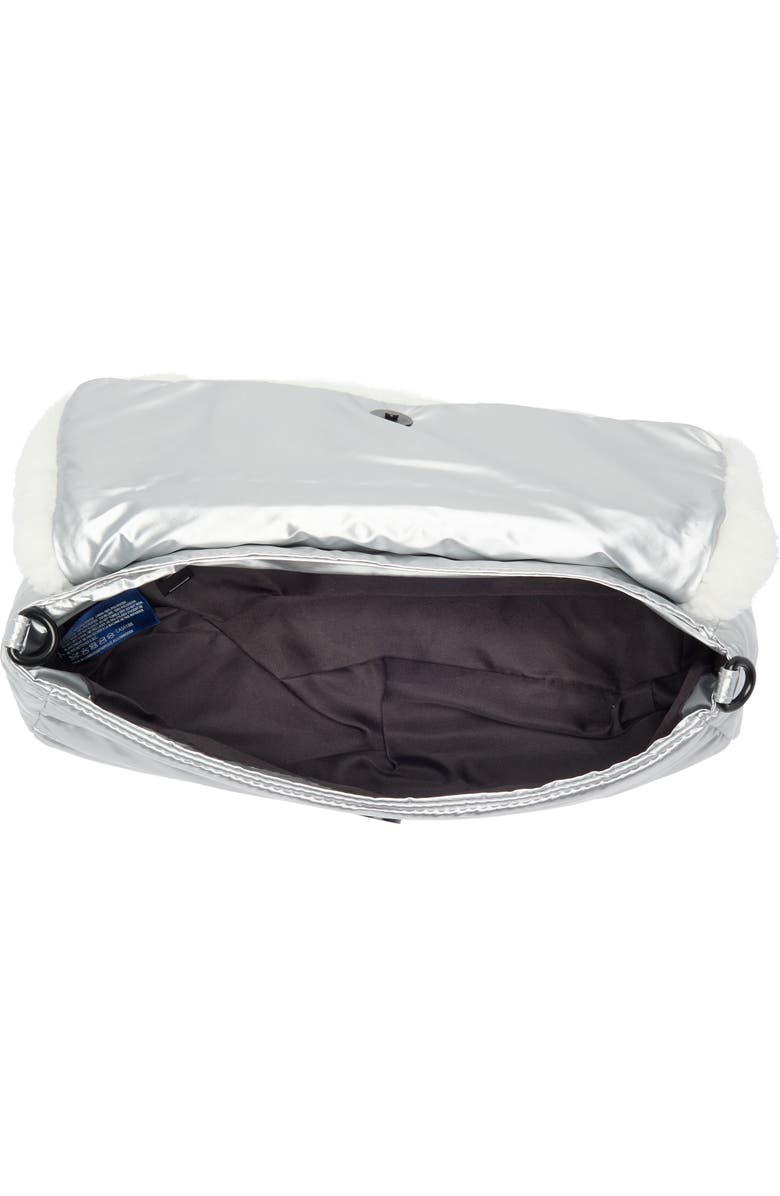 Pajar Quilted Faux Shearling Trim Convertible Shoulder Bag, Alternate, color,