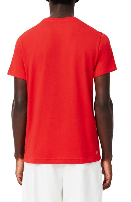 Lacoste Men's Ultra Dry Graphic Sport T-shirt - S - 3 In Red