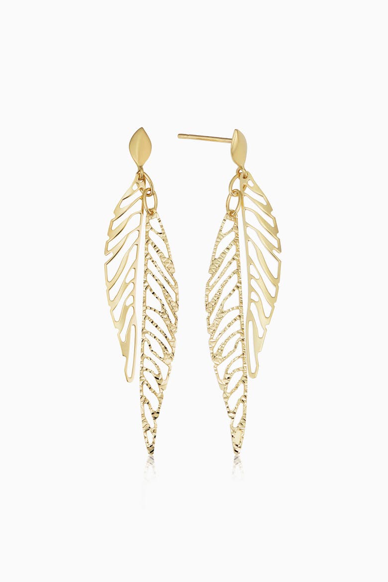 14K Yellow Gold Dante Drop Earrings, Alternate, color, Yellow Gold
