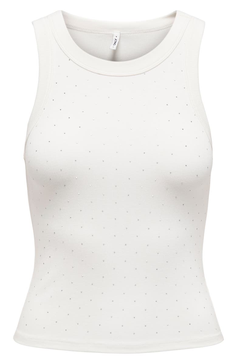 Only Arnhem Rhinestone Sleeveless Top, Alternate, color, Cloud Dancer Detail Silver Rs