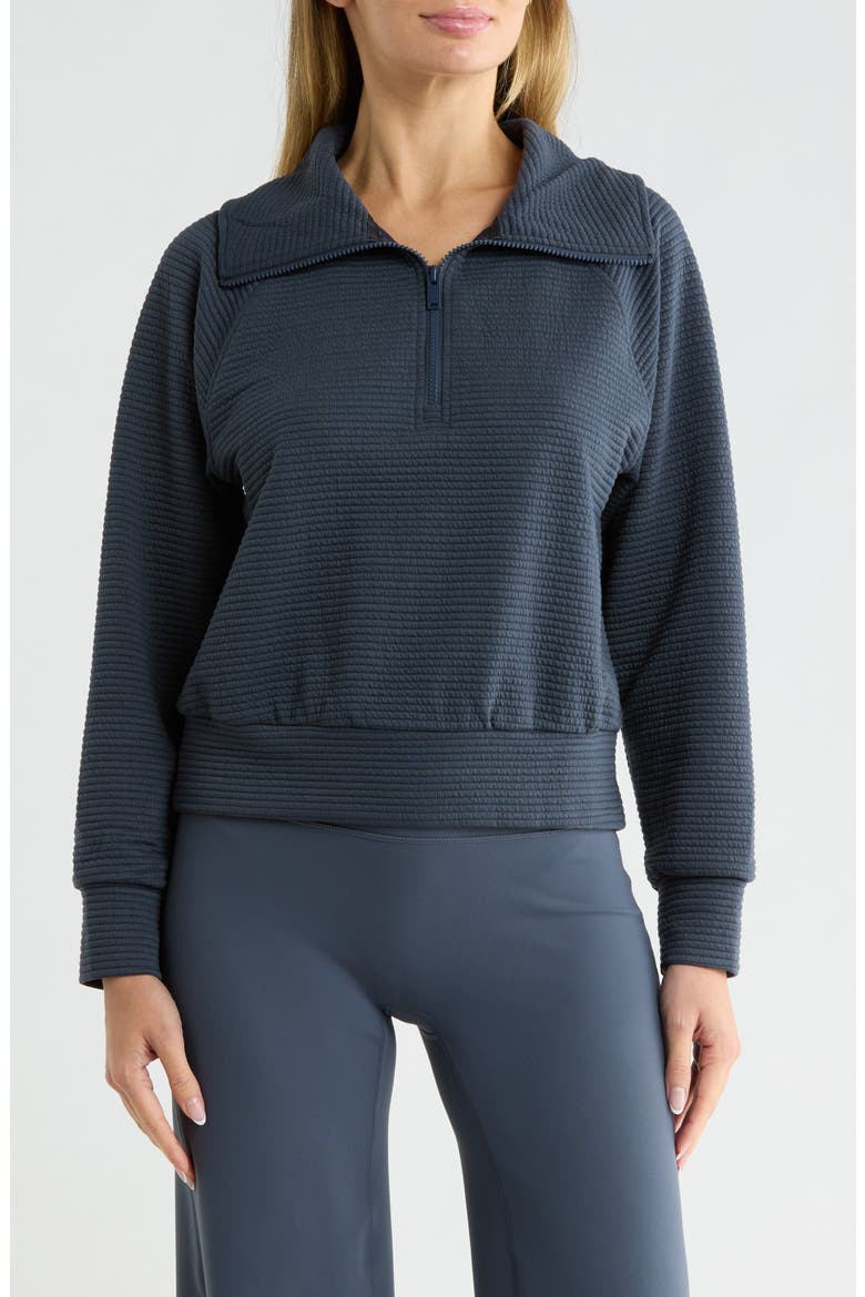 Ridge Raglan Sleeve Ottoman Half Zip Pullover, Main, color, NAVY ARMADA