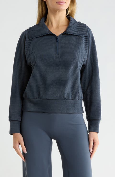 Ridge Raglan Sleeve Ottoman Half Zip Pullover