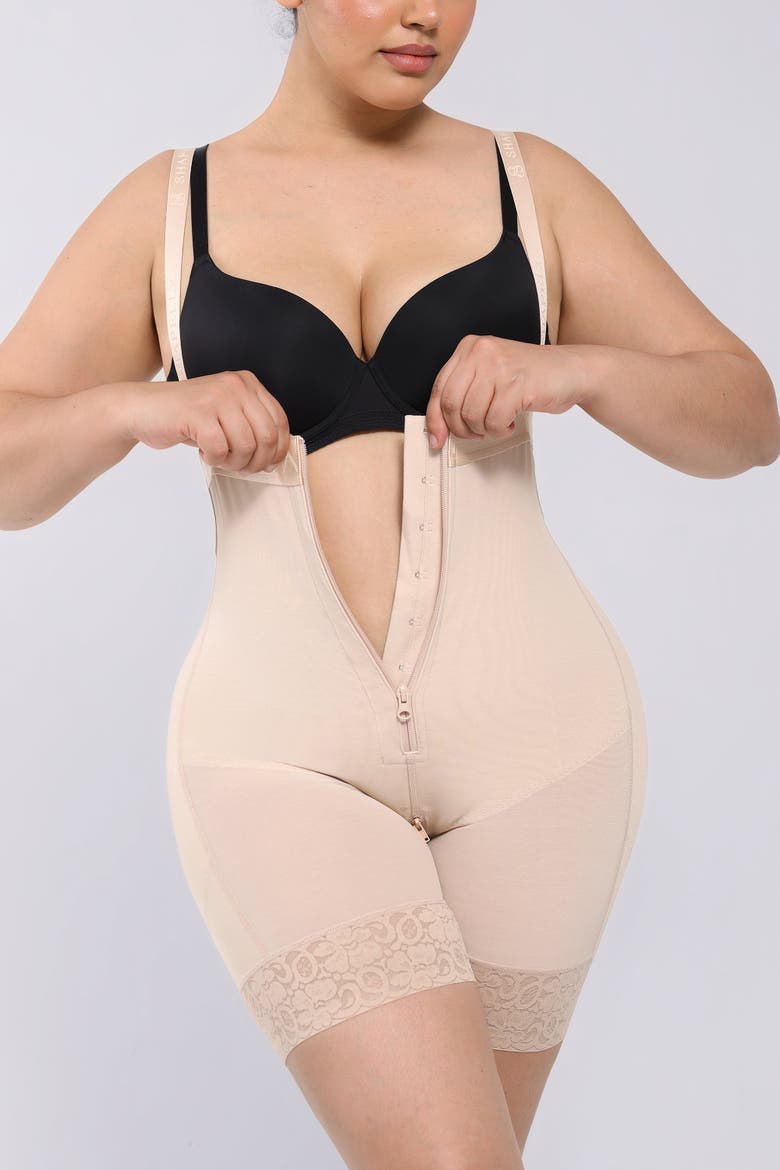 High Waist Tummy Control Shaping Short, Alternate, color, Beige