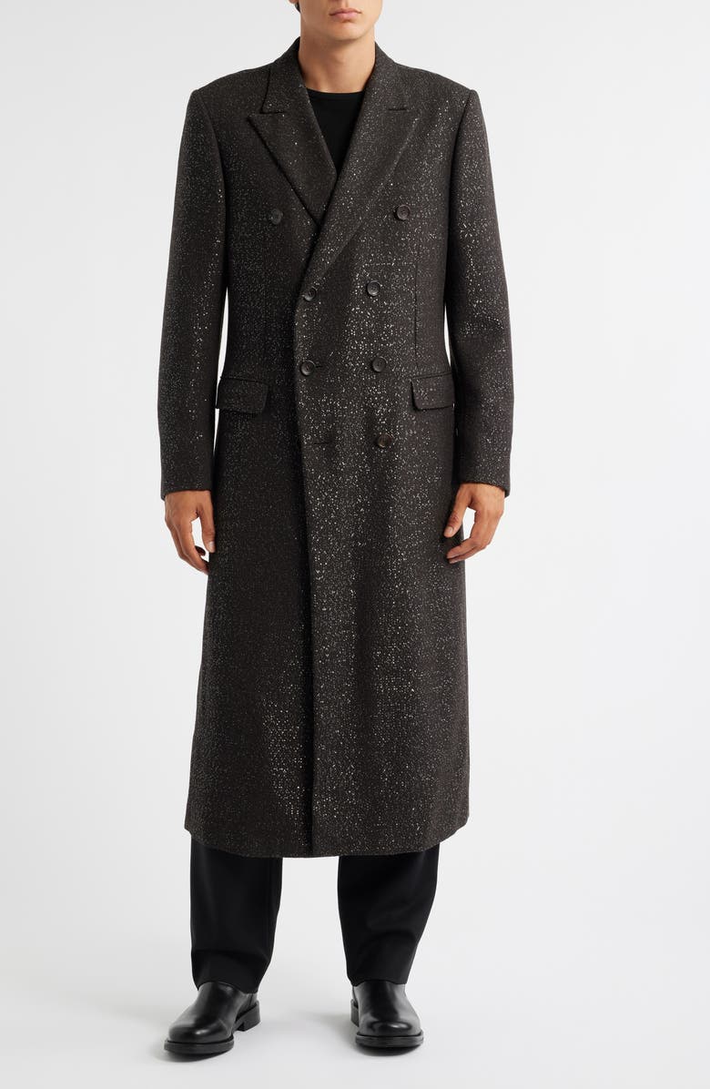 TOM FORD Sequined Light Bouclé Double Breasted Topcoat, Alternate, color, Ecj Chocolate Torte