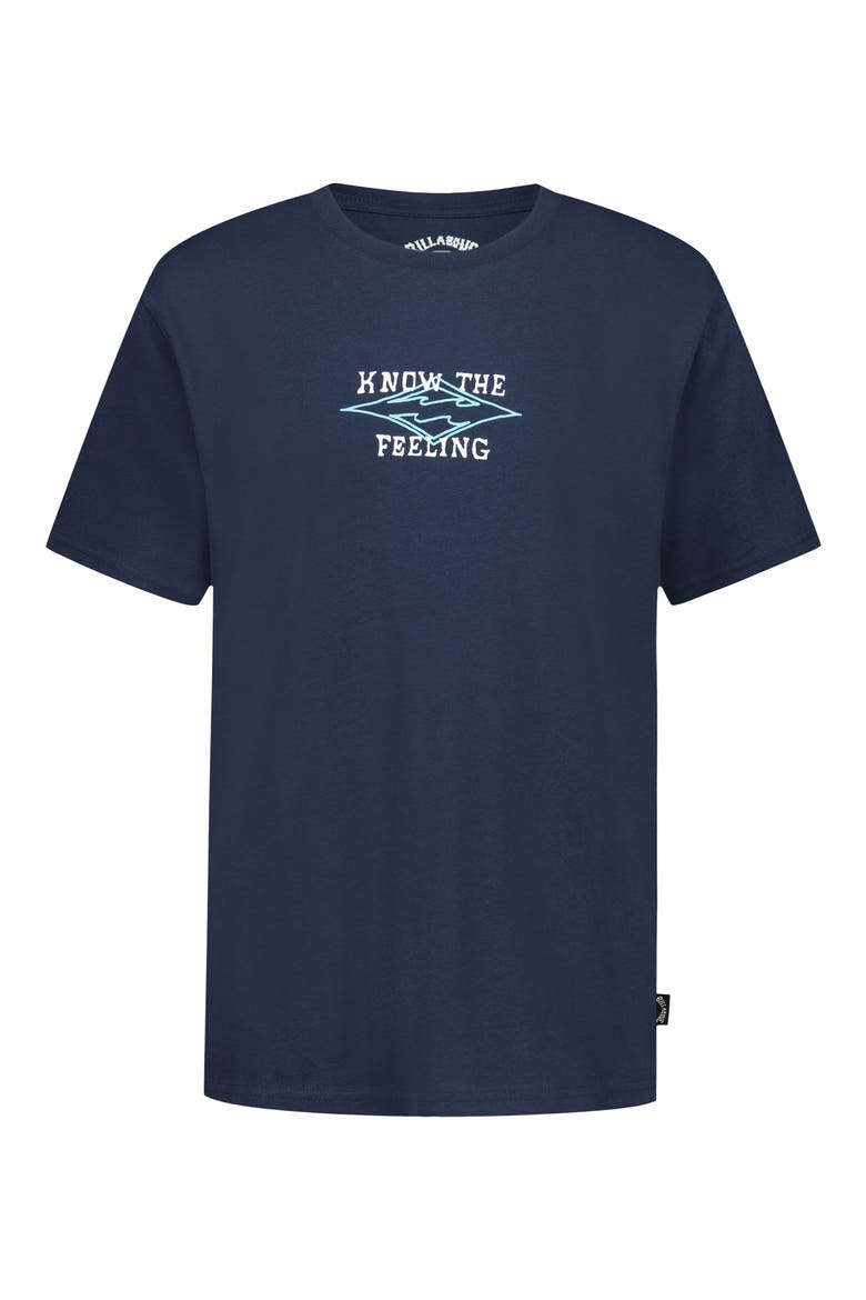 Kids' Boys Know the Feeling Graphic Cotton T-Shirt, Main, color, TRUE NAVY
