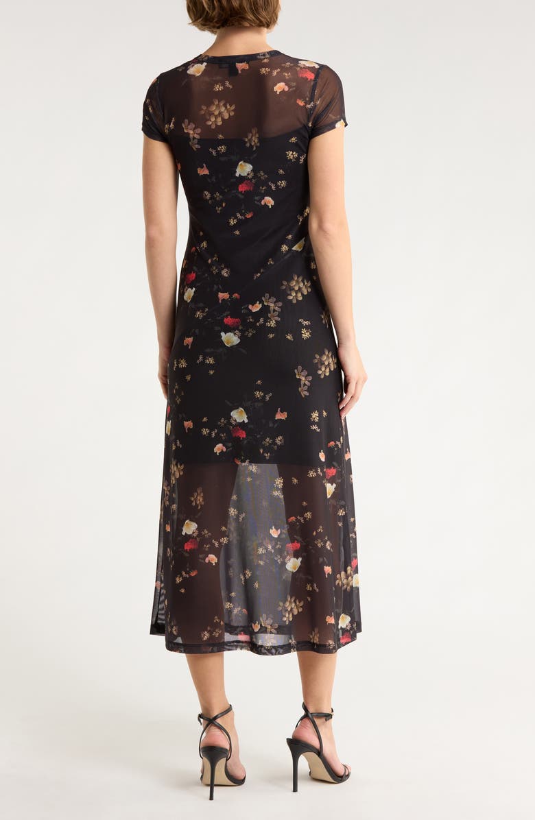 AllSaints Hanna Mesh Dress, Alternate, color, Kora Black