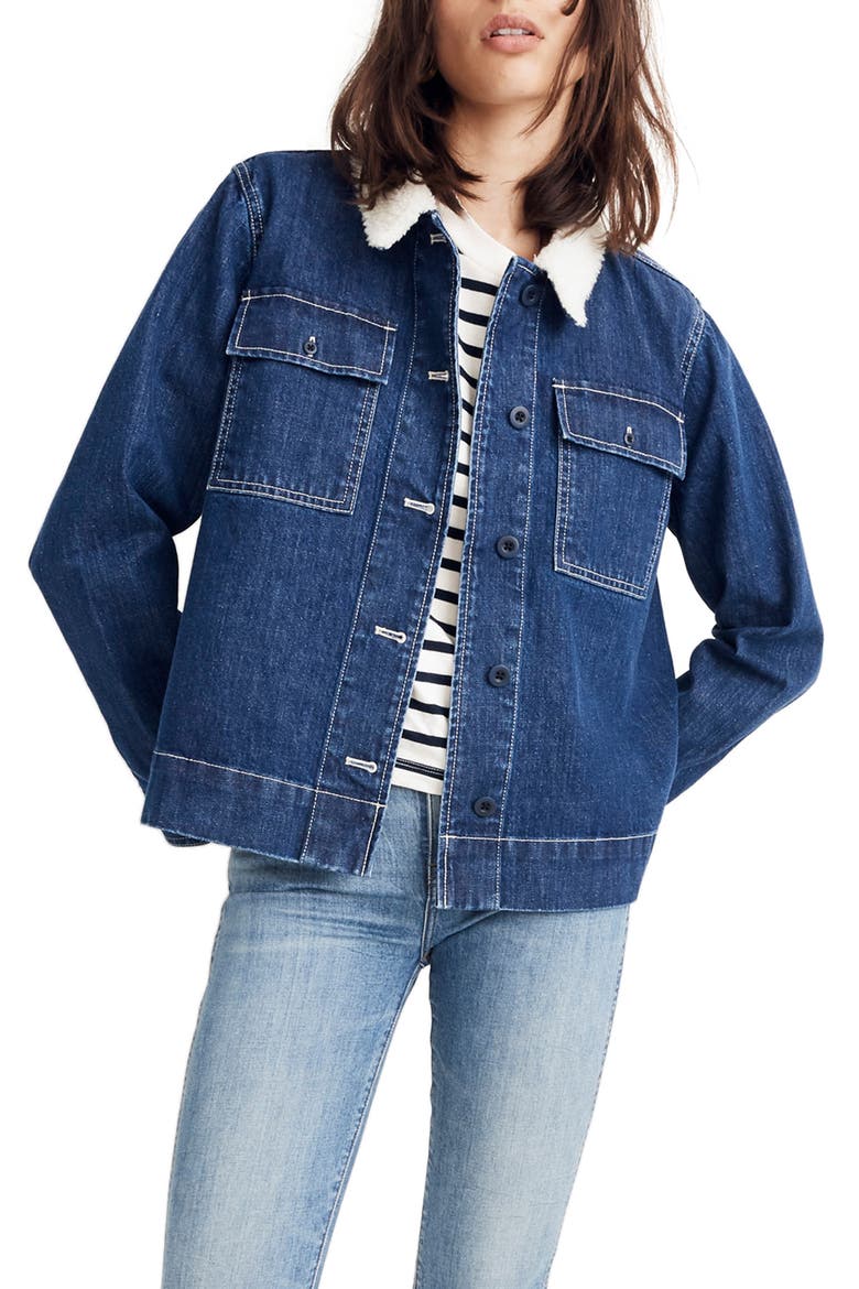 Denim Northward Crop Army Jacket, Main, color, EDGAR