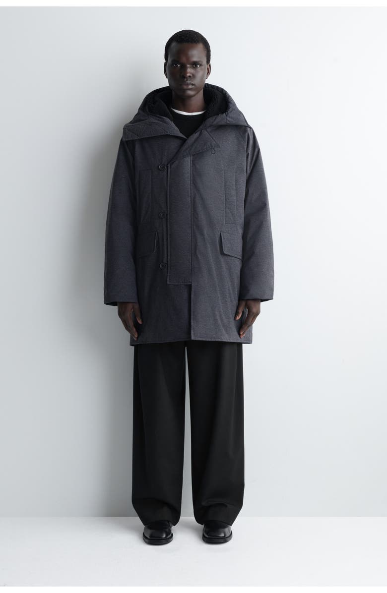 COS Technical Hooded Down Parka, Main, color, Dark Gray