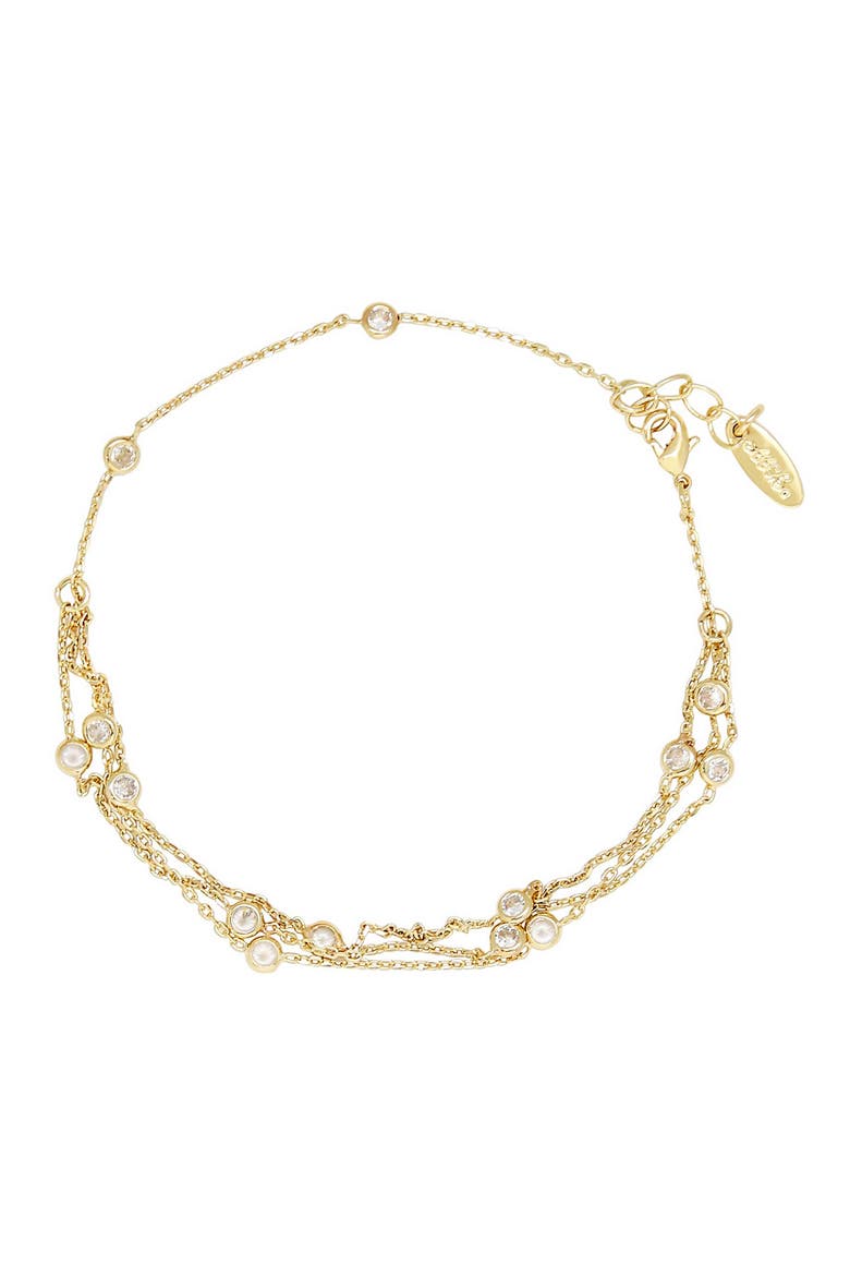 Cubic Zirconia Anklet, Main, color, GOLD