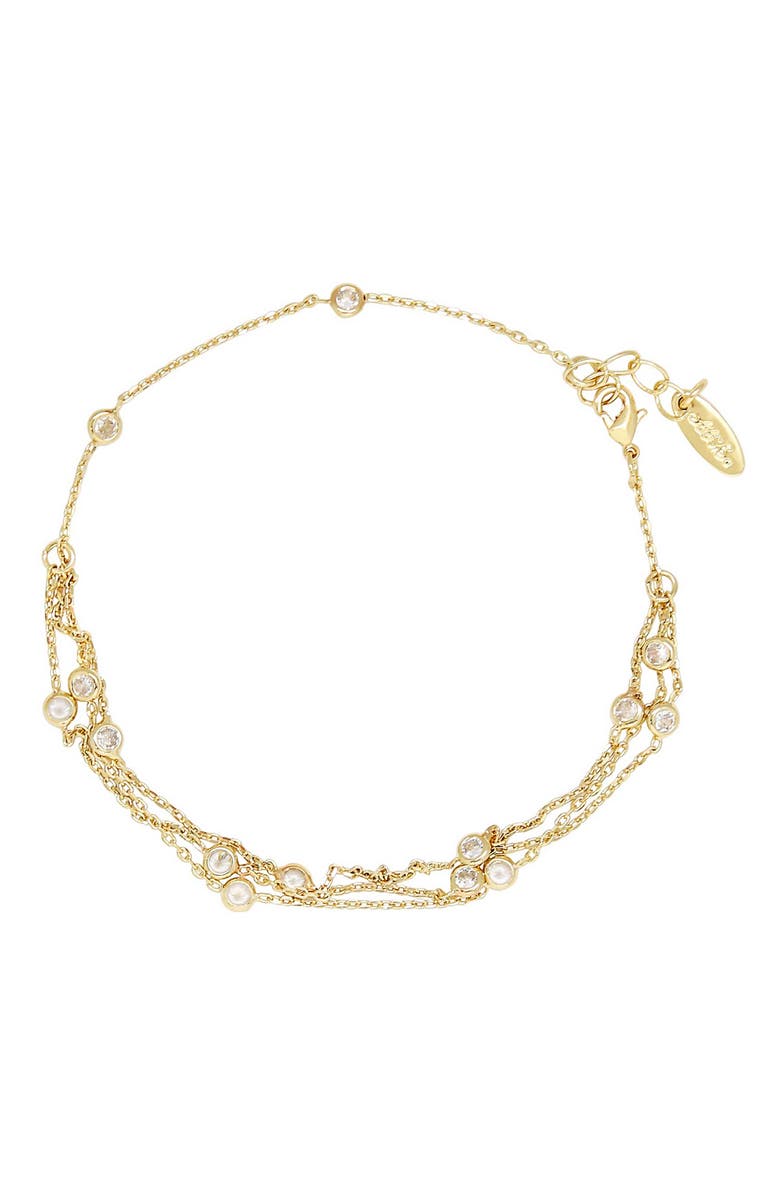 Ettika Cubic Zirconia Anklet, Main, color, Gold