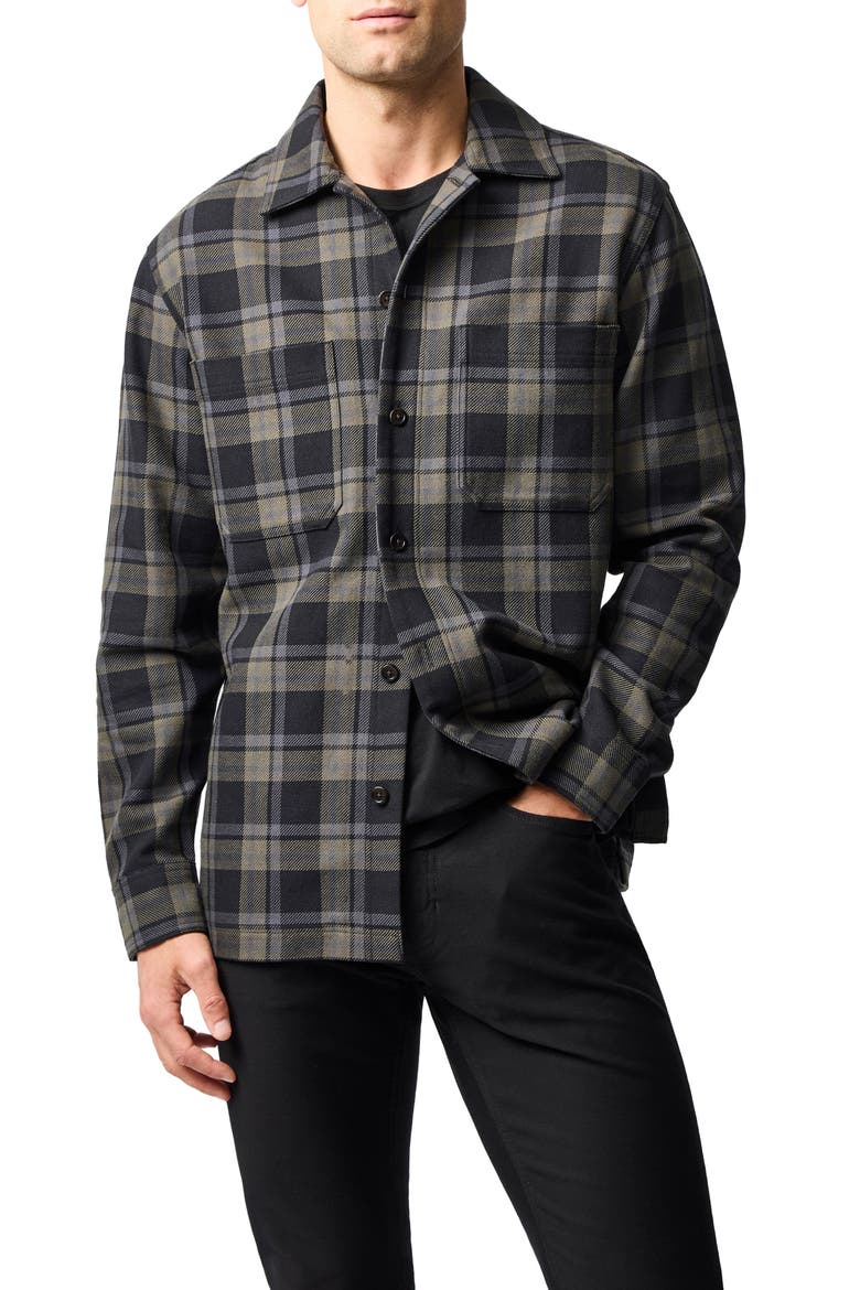 Kingsland Plaid Cotton Overshirt, Main, color, MOSS
