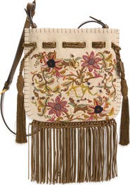 Valentino Garavani Small Nellcôte Fringe Embroidered Bag