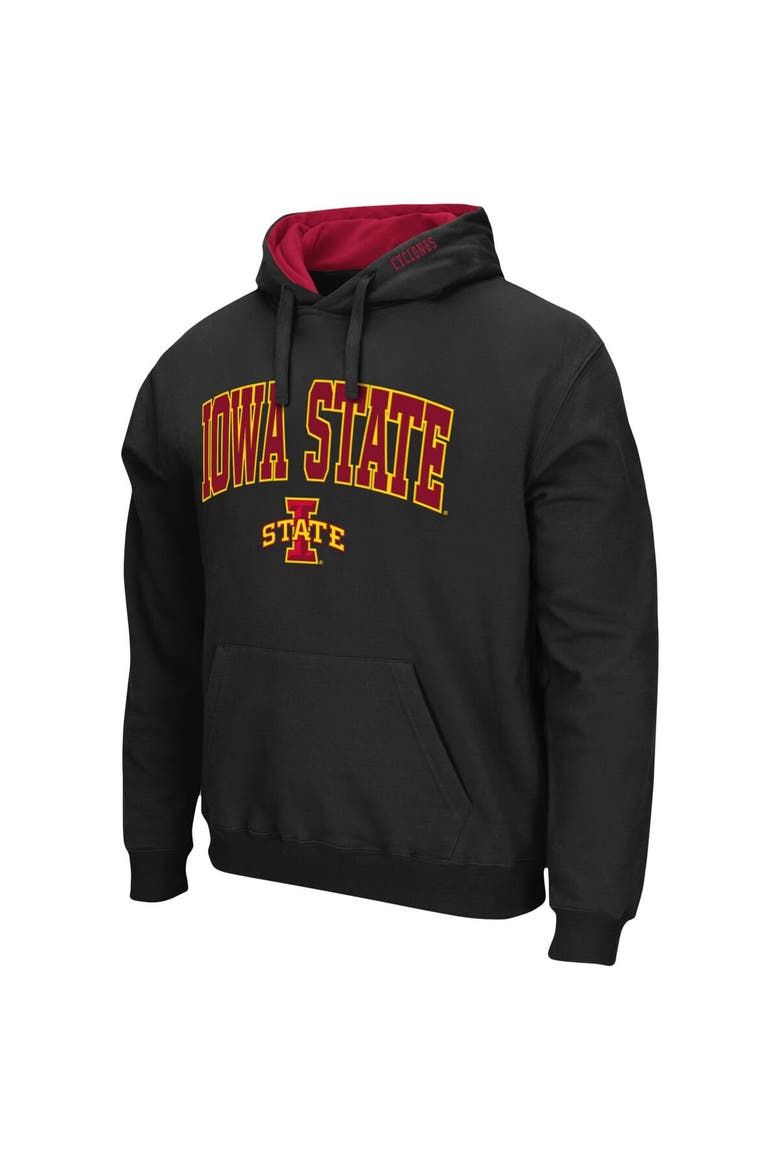 Men's Colosseum Black Iowa State Cyclones Arch & Logo 3.0 Pullover Hoodie, Alternate, color, Black