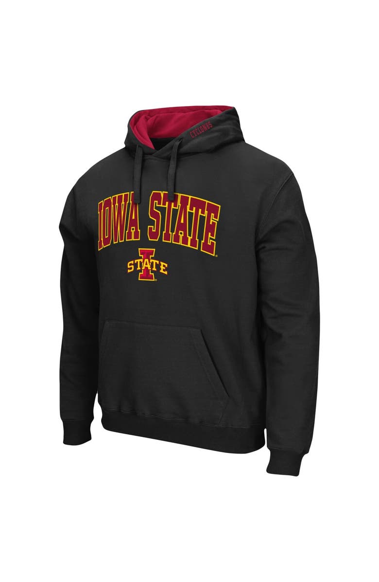 COLOSSEUM Men's Colosseum Black Iowa State Cyclones Arch & Logo 3.0 Pullover Hoodie, Alternate, color, 